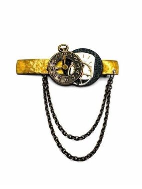 ★ Vintage 90’s/early Y2K  Antique Inspired Gilded Era Unisex Unique Brooch Gold★